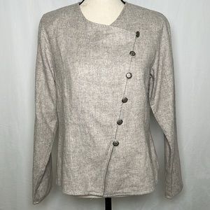 Coldwater Creek Size 6 Sweater Blazer Button Front Wool Acrylic Military Style